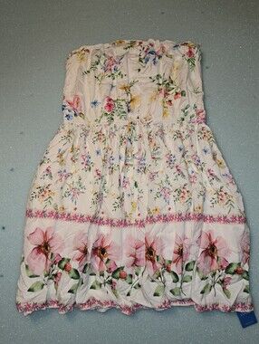Cupshe White Dress with Pink and Green Floral Pattern